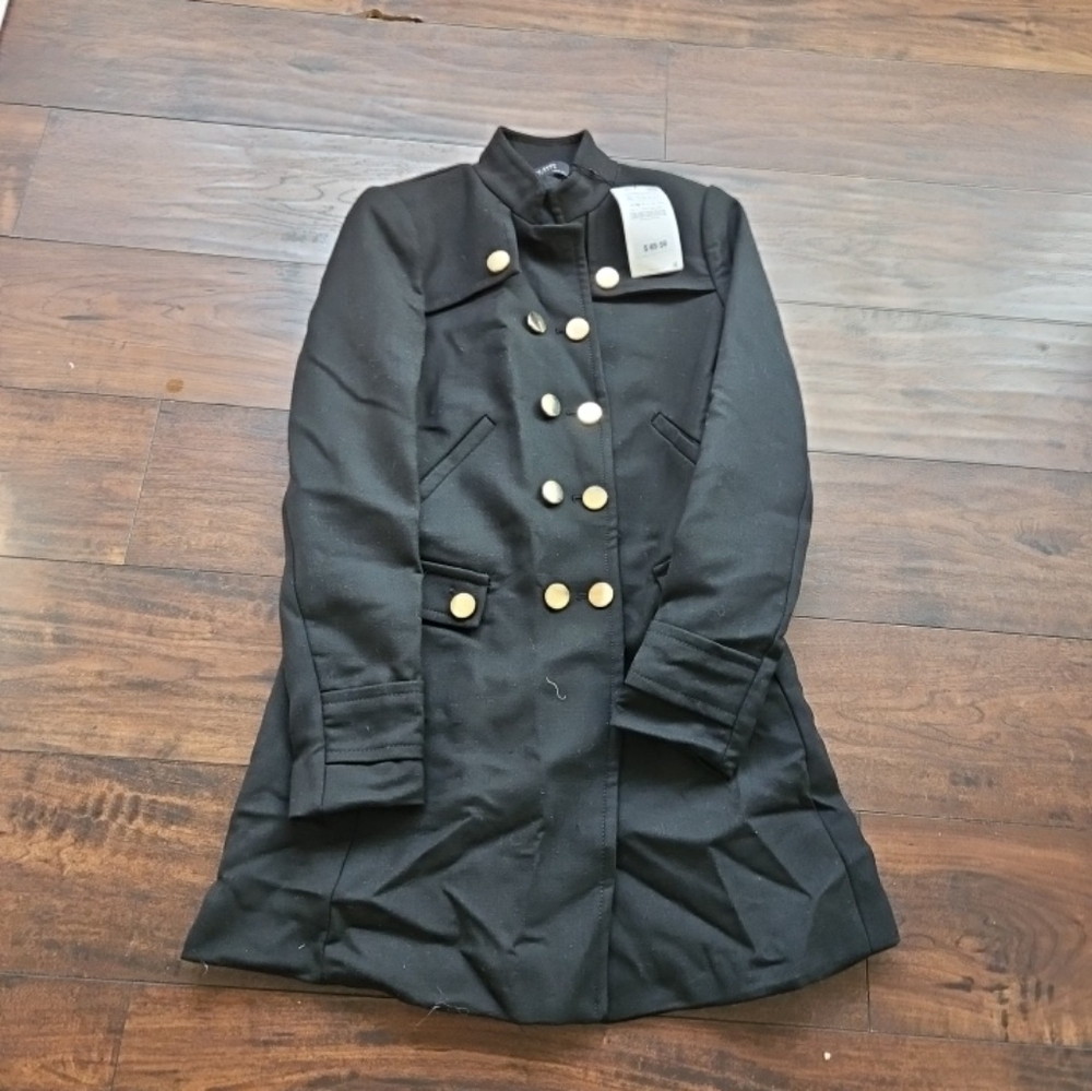 Zara Basic Coat with Gold Buttons